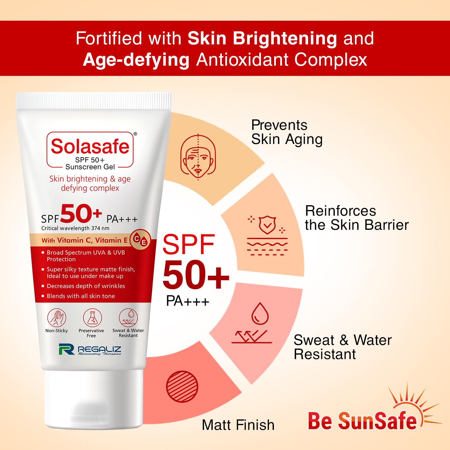 Regaliz Solasafe Sunscreen SPF 50+ Sunscreen | 50g - Skiynse Dermatologique