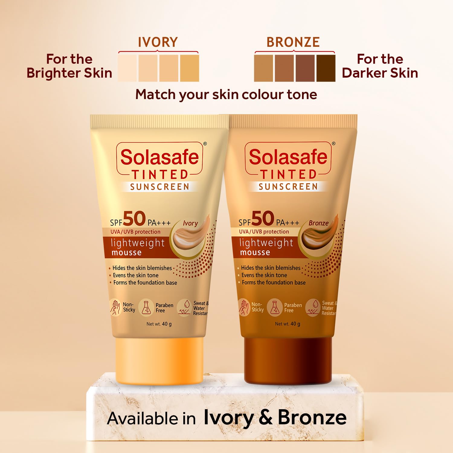 Regaliz Solasafe Tinted Sunscreen SPF 50 | Broad Spectrum Sun Protection & Skin Tone Corrector | Lightweight Formula | Suitable for All Skin Types | - Skiynse Dermatologique