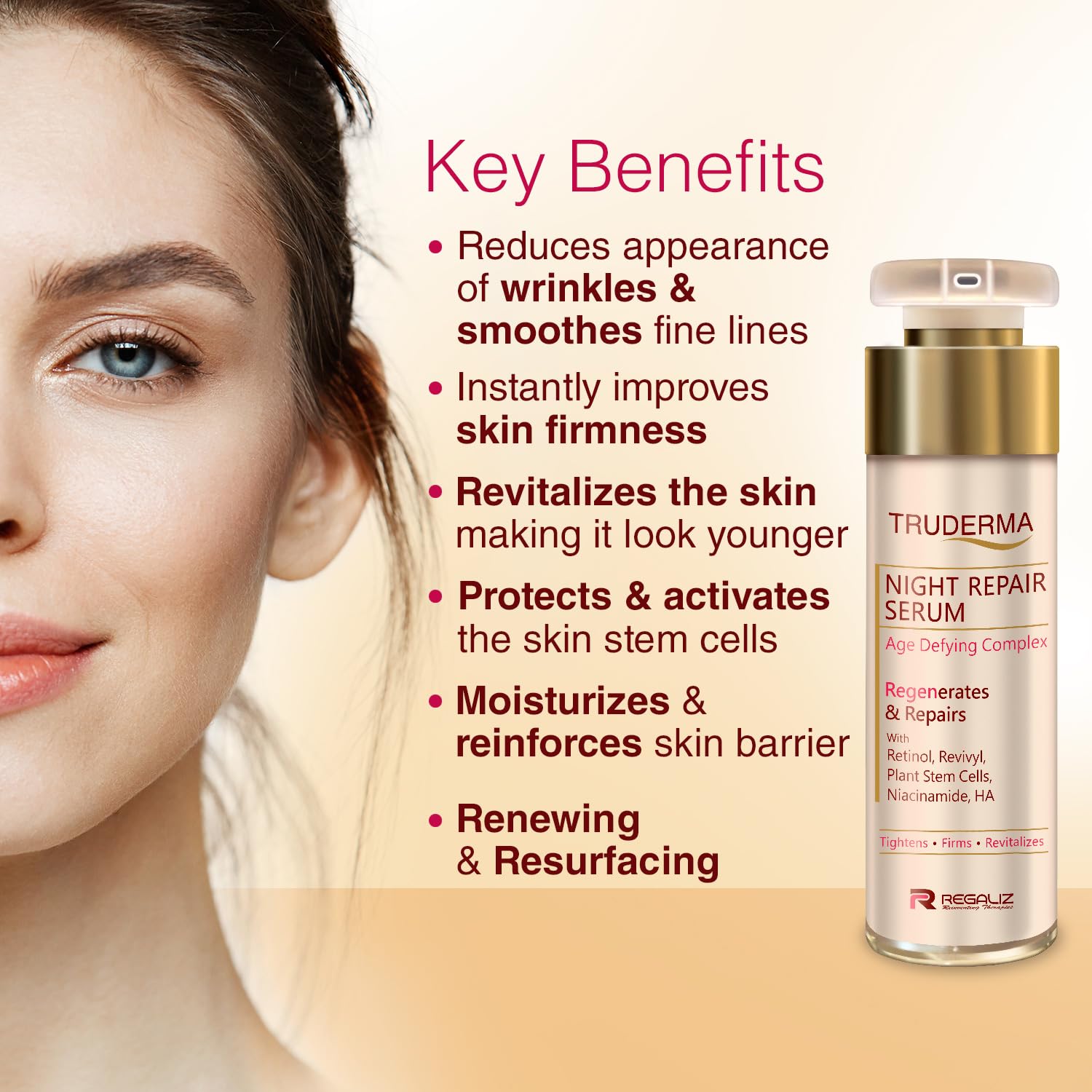 Truderma Night Repair Serum | Overnight Formula for Healthy, Radiant Skin - Skiynse Dermatologique