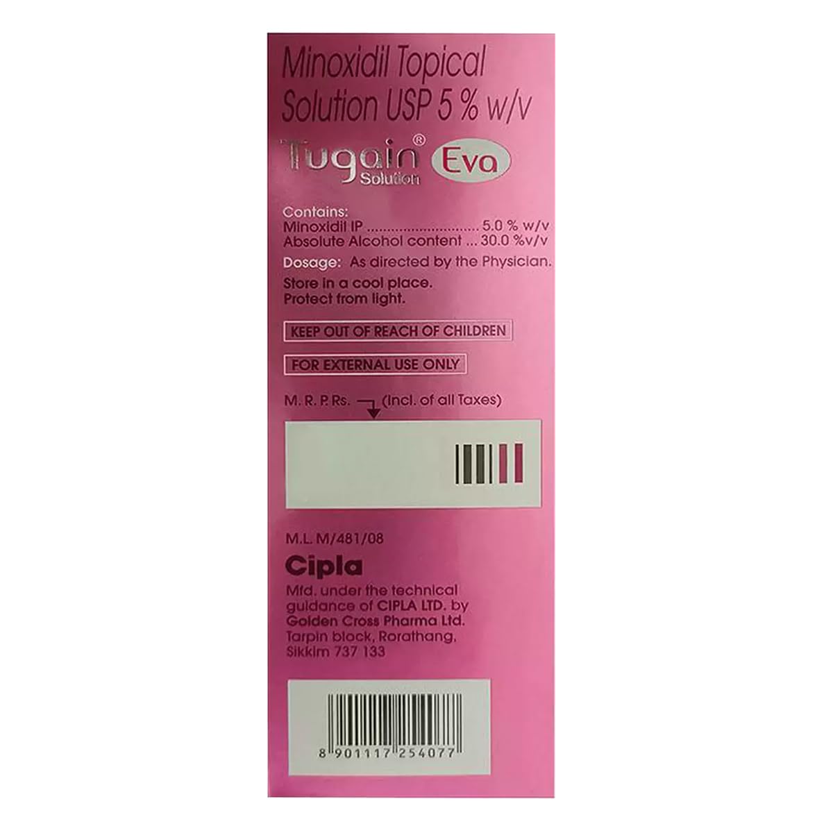 Tugain Eva 5% Topical Solution, 60 ml