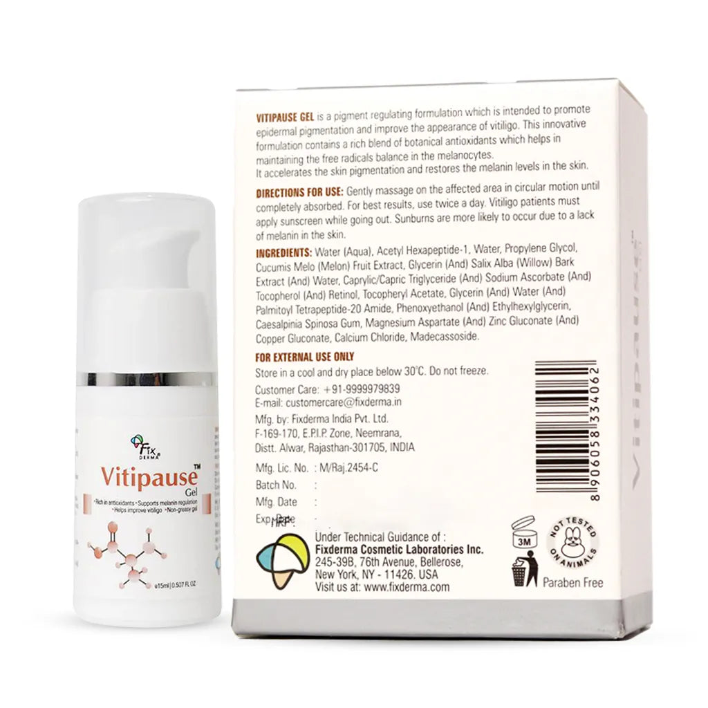 Vitipause Gel, 15 ml | A pigment-regulating formula to improve Vitiligo concerns