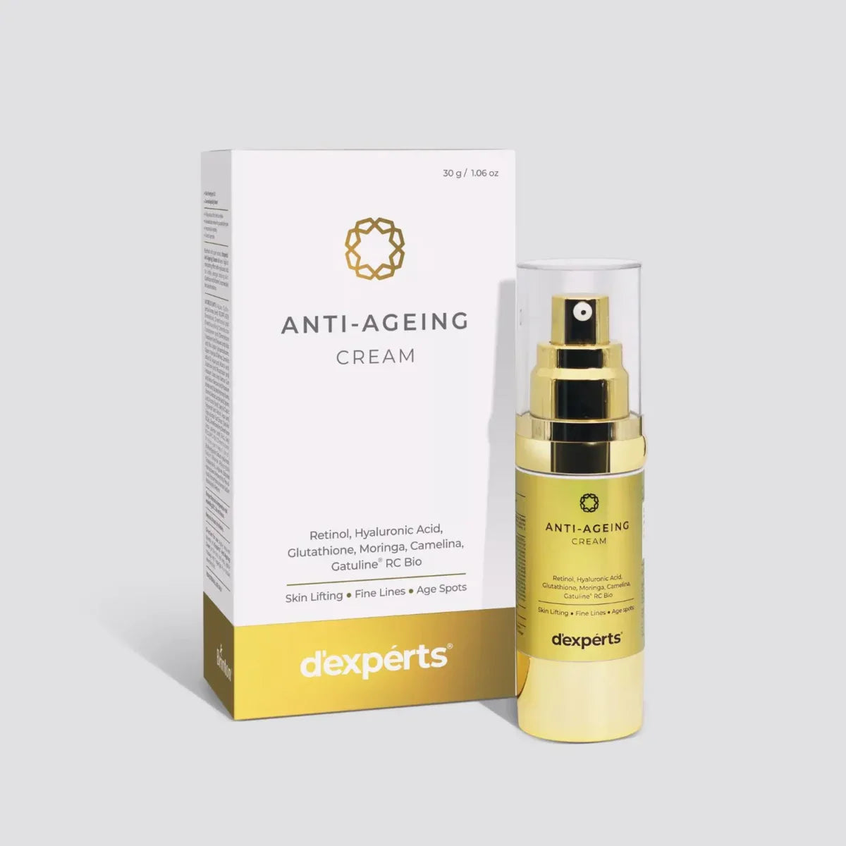 d'experts Anti-Aging Cream with Retinol, Hyaluronic Acid, Moringa | Reduce Wrinkles, Fine Lines & Age Spots & Skin Lifting | For All Skin Types 30gm