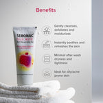 Sebonac Face Wash for Oily and Acne prone skin | Glycolic Acid, Aloe Vera, Vitamin E | Natural Biodegrable Surfactants | Soap Free | Paraben Free | Sulphate Free | Skin Rejuvenating Gel Cleanser 75g ( Pack of 4 ) - Skiynse Dermatologique