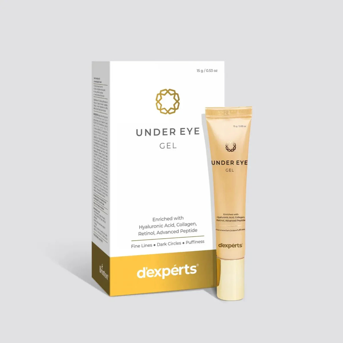 d'experts Under Eye Gel Enriched with Hyaluronic Acid, Collagen, Retinol, Peptides | Reduces Dark Circles, Fine Lines, Puffiness & Wrinkles for Men & Women | All Skin Types 15g